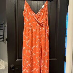 Orange Floral Maxi Dress